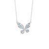 Collar de Plata de Ley 925 Luminoso Mariposa Diseño de Nicho para Mujer Lujo de Entrada Cadena para Clavícula con Circonita Estilo Ins Colgante Mori