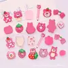 Resina de simulación accesorios lindo creativo oso fresa dona DIY funda para teléfono móvil hebilla de zapato accesorios para el cabello material de parche