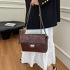 Bolsa de Corrente Rombos Bordada Feminina 2025 Nova Grande Capacidade Bolsa Tote para o Dia a Dia Bolsa de Ombro Transversal Tendência com Fivela Bolsa de Axila