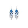 Pendientes Étnicos Colgantes de Plumas con Perlas de Diamante Transfronterizos Europeos y Americanos Red de Atrapasueños Pendientes de Borla con Cascabeles de Viento