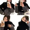 Elegante Chal de Cuello Alto con Abertura para Mujer, Calentador de Cuello Pulóver Negro para Otoño e Invierno, Bufanda Tejida para Protección contra el Frío y Calidez, Bufanda de Cuello para Abrigo