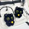 Nuevo Gato Gato Negro Muñeca Muñeca de Felpa Colgante Llavero Muñeca Linda Regalo de Pareja Adornos para Colgar en la Mochila Escolar