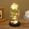 Capa acrílica simulação rosa flor ornamentos criativo natal dia dos namorados presente eterno flor luz noturna decorações