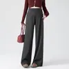 Pantalones de maternidad para otoño e invierno, nuevos pantalones de pierna ancha de cintura alta que soportan el vientre, pantalones largos suaves y fluidos que ocultan la grasa corporal, son adelgazantes y se adaptan a la forma de la pierna sin apretar