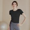 Camiseta de yoga de alta gama para mujer, fina, de manga corta, de verano, ajustada, deportiva, para correr y fitness.