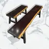 Banqueta de madera de ébano Okan, banco de madera estilo chino para cambiarse los zapatos, banco largo de madera maciza de sándalo negro y dorado