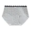9957 # Cor Contrastante Borda Franzida Laço Jacquard Algodão 10A Forro Antibacteriano Calcinha Feminina Verão Estilo Fino Roupa Íntima
