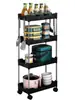 Estante con ruedas cocina piso dormitorio multicapa móvil para snacks de bebé baño inodoro estante de almacenamiento