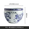 Acuario de Porcelana Azul y Blanca Estilo Antiguo con Motivos de Dragones por Dentro y por Fuera, Presentando un Patrón de Cien Hijos, Maceta de Cerámica para Decoración de Mesa de Sala de Estar, En Stock