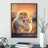 Comercio Exterior Transfronterizo Pintura de Diamantes DIY Gato Lindo Pegatina Hecha a Mano Arte Pintura Decorativa para el Hogar Pegatina al por Mayor