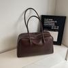 Bolsa Maleta Vintage Estilo College Feminina Chegada Nova Inverno 2024 Moda Coreana Bolsa de Ombro de Grande Capacidade Bolsa Geral