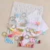 Amapola DIY Resina de Cristal Palabras en Inglés Palabras de Bendición Colgante Llavero Molde de Silicona