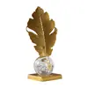 Ornamentos de Bola de Cristal de Ferro Dourado de Luxo Leve Sala de Estar Armário de TV Adega Escritório Mesa Decoração de Pena de Folha