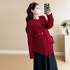 Traje de Maternidad 2025 Otoño e Invierno Nuevo Estilo Coreano Diseño de Moda Suéter Pulóver Holgado Aspecto Adelgazante Falda Recta