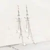 Personalizado All-match Internet-famoso Elegante Five-pointed Star Tassel Brincos Coreanos Brincos Cintilantes Starlight Brincos de Comprimento Médio para Mulheres