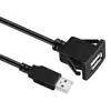 Cabo de dados USB fêmea com cabeça redonda para carro, cabo de carregamento USB macho para carro, adaptador de geladeira, cabo de extensão para celular