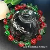 Pulsera Ins Estilo Étnico Mejor Amigo 10MM Más Vendida Hielo Agrietado Flor Estallada Cuentas Vidrio Cielo Estrellado Azul Marino Estilo Coreano