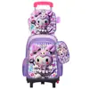 Nueva Lindo Carrito Escolar para Estudiantes de Primaria Grados 3~6 Set de Tres Piezas de Dibujos Animados Mochila Escolar de Dos Ruedas Seis Ruedas para Niños Lista para la Venta