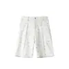 Pantalones Cortos de Carga Más Vendidos Nuevos Pantalones Tie-Dye de Verano Estilo Hong Kong Sueltos Rectos Pantalones Cortos Casuales Pantalones Cargo de Longitud Media para Hombre