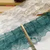 Ribete de Volantes de Encaje de Tres Capas de 9.5cm de Ancho DIY Lolita Falda Extendida Vestido para Muñeca Accesorios de Encaje Hechos a Mano