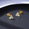PAG &amp; MAG requintado ins vento s925 prata esterlina brincos de flor femininos brincos de zircão trevo orelha jóias atacado