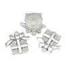 26 Tipos de Colgantes Antiguos de Plata con Temática Navideña DIY Accesorios de Joyería Retro de Aleación Colgantes para Collares y Pulseras Transfronterizos