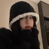 Sombrero de Mujer Otoño e Invierno Estilo Coreano Versátil que Muestra la Cara Sombrero de Pescador Pequeño Sombrero de Lana Tejido de Invierno Sombrero de Cubo Cálido de Felpa