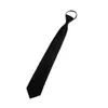Estudiantes Hombres y Mujeres Rojo Azul Negro Monocromático Color Sólido Vestido de Trabajo Profesional Cremallera Fácil de Tirar Corbata Perezosa Cremallera Casual
