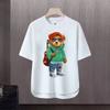 2024 Novo estilo americano Trendy Brand Carta estampada camiseta de manga curta Masculino Summer Ins Trendy Brand Loose Casual Top