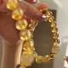 [Pequeño Señor Afortunado] Pulsera de Citrino Natural Pulsera de Cristal Cabello Dorado Pulsera de Lujo Ligero de Alto Sentido Sentido de Diseño de Nicho