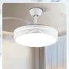 Novo Modelo Ventilador Invisível Cor Creme com Iluminação Espectral Silenciosa para Uso Doméstico em Sala de Estar, Sala de Jantar, Quarto Amigo dos Olhos, Ventilador de Teto Integrado, Luminária de Teto Simples