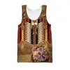 Chaleco fino de verano para hombre, camiseta con cuello redondo y estampado digital 3D indio, para la hora del almuerzo, venta al por mayor