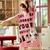 Pijamas de Sudeste Asiático Verano Sueltos Talla Grande Dulce Manga Corta Longitud Media Niña Suelta Manga Corta Bata de Noche para Comercio Exterior