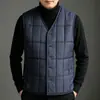 Chaleco de Algodón Cálido con Felpa para Hombre Otoño Invierno Estilo Nuevo Holgado Talla Grande Cuello en V Ropa Interior Sin Mangas Cárdigan Ropa Exterior