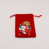 Bolsa grande de franela roja navideña, bolsa de regalo para dulces navideños, bolsa de exhibición navideña, bolsa con cordón ajustable, venta al por mayor