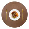 Estilo Francês de Luxo Leve Padrão de Gelo Redondo Dupla Face Tapete de Mesa de PVC Hotel Tapete de Isolamento Térmico Porta-copos Espessado Impermeável Personalizado