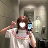 Camiseta de Manga Corta con Estampado Fair Isle Retro Americano para Mujer, Verano de Alta Gama Algodón Puro Versátil Estilo Novio Perezoso Holgado