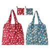 Novo em Estoque Grande 190t Tecido Floral Bolsa Tote de Compras Bolsa de Poliéster Atacado Bolsa Dobrável Bolsa Promocional Ecológica