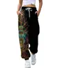 Calça Harem Feminina Estampada Digitalmente em 3D com Duas Cores, Casual Esportiva, com Cordão e Elástico no Tornozelo, Roupas Femininas Outono 2021 Nova