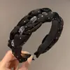 Diadema de Estrella Retorcida con Pedrería Negra Cabeza de Calavera Alta Versátil de Gama Alta para Niñas Pasador de Pelo Diadema para Salir