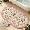 Tapete de Chão para Banheiro Porta de Vaso Sanitário Antiderrapante Almofada para Pés Caxemira Pia de Banheiro Absorção de Água Secagem Rápida Tapete para Casa Banheiro