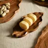Bandeja de Madera de Acacia Marina Lichi para Uso Doméstico, Bandeja de Té de Madera Estilo Chino, Bandeja para Frutas y Pasteles de Restaurante, Bandeja de Hoja de Madera Maciza