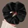 Estilo Francês Suave~Scrunchie de Bolinhas em Cetim Retro de Nicho Elástico para Coque Acessório de Cabelo de Alta Qualidade
