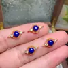 Lapis Lázuli Natural Jaspe Amatista Diópsido Plata S925 Accesorios Binaurales DIY Joyería Hecha a Mano Collar Pulsera