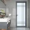 Puerta Estrecha Simple Moderna para Baño Puerta Especial Puerta de Inodoro Puerta de Baño Vidrio Changhong Esmerilado Aleación de Titanio Magnesio Aluminio