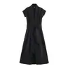 Comercio Exterior 2026 Verano Nuevo Moda Femenina Europea y Americana Vestido Camisa Sexy con Cinturón F612623