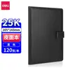 Caderno Clássico de Couro Grande para Negócios Deli 16K-80 Folhas Caderno de Anotações para Reuniões 7900