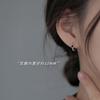Pendientes de plata 925 con diseño de amor negro para mujer, 2023, con hebilla de oreja, de verano
