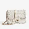 Bolso Nuevo de Tejido Estilo Nicho Lujo Ligero Estilo Chanel para Mujer, Bolso Cruzado Nuevo con Cadena al Hombro, Primavera 2026
