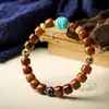 Pulsera de cuentas de hueso estilo Xizang y cuenta Dzi de gran fortuna, artículo cultural original con Tara verde turquesa, pulsera estilo chino, disponible para envío directo